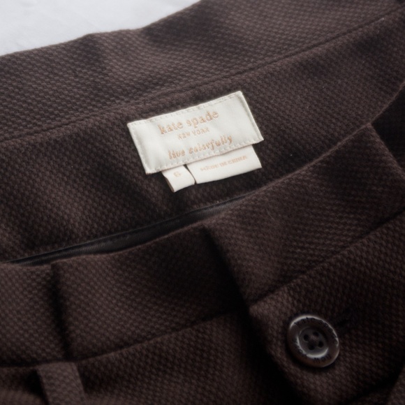 Kate Spade Size 6 Brown Cuffed Paper Bag Shorts - Picture 2 of 6